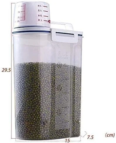 ظروف ذخیره سازی غلات و مواد غذایی خشک Premify، 4 تکه، با پیمانه اندازه گیری، سازمان دهنده پلاستیکی آشپزخانه، جعبه شفاف ذخیره سازی مواد غذایی برای آرد، شکر، برنج | ظرف بدون BPA با درب های قفل شونده ظروف ذخیره سازی غلات و مواد غذایی خشک Premify، 4 تکه، با پیمانه اندازه گیری، سازمان دهنده پلاستیکی آشپزخانه، جعبه شفاف ذخیره سازی مواد غذایی برای آرد، شکر، برنج | ظرف بدون BPA با درب های قفل شونده