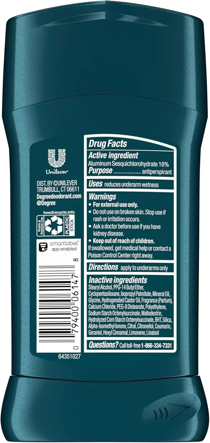 استیک ضد تعریق و دئودورانت مردانه Degree مدل Adrenaline Series Adventure Invisible، 76 گرم