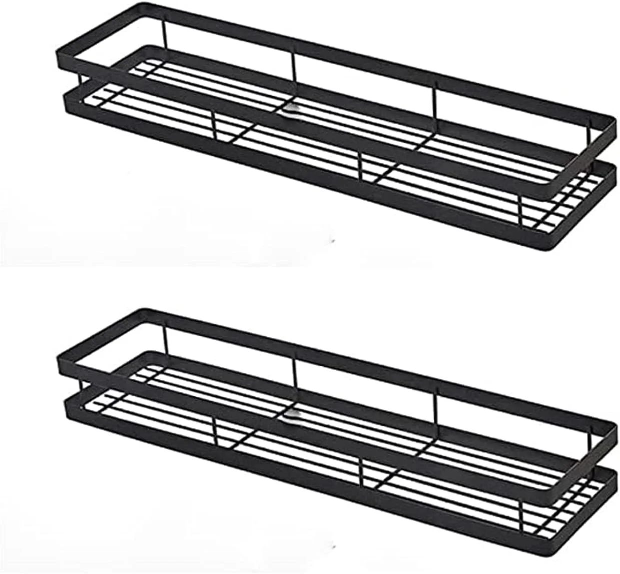 قفسه دیواری 40 سانتی متری Overpassing، قفسه ادویه دیواری، بدون نیاز به سوراخ کاری، تمیز، مرتب، نصب آسان، سازمان دهنده قفسه ادویه برای نگهداری بطری های ادویه آشپزخانه (2 عدد)