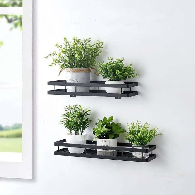 قفسه دیواری 40 سانتی متری Overpassing، قفسه ادویه دیواری، بدون نیاز به سوراخ کاری، تمیز، مرتب، نصب آسان، سازمان دهنده قفسه ادویه برای نگهداری بطری های ادویه آشپزخانه (2 عدد)