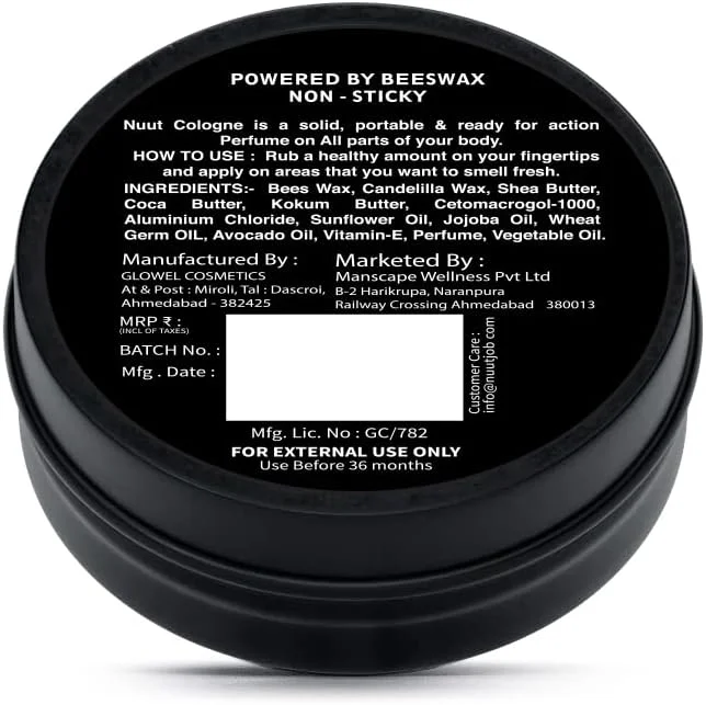 عطر جامد مردانه نووت جاب مدل Nuut Cologne بسته 50 گرمی | عطر جامد با ماندگاری طولانی | دئودورانت مخصوص آقایان | ساخته شده با موم زنبور عسل و شی باتر | ضد خارش و ضد بوی نامطبوع برای بدن