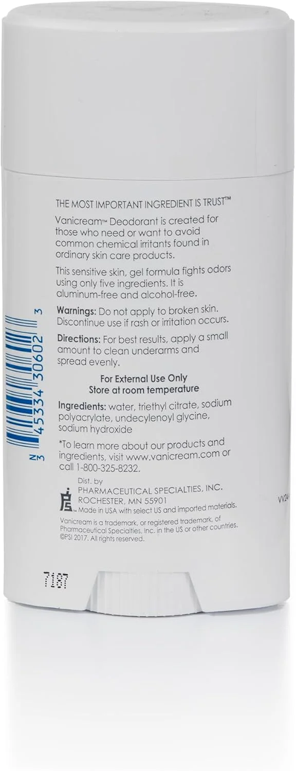 دئودورانت بدون آلومینیوم Vanicream | فرمول ژلی | بدون عطر و گلوتن | برای پوست حساس | 2 اونس دئودورانت بدون آلومینیوم Vanicream | فرمول ژلی | بدون عطر و گلوتن | برای پوست حساس | 2 اونس