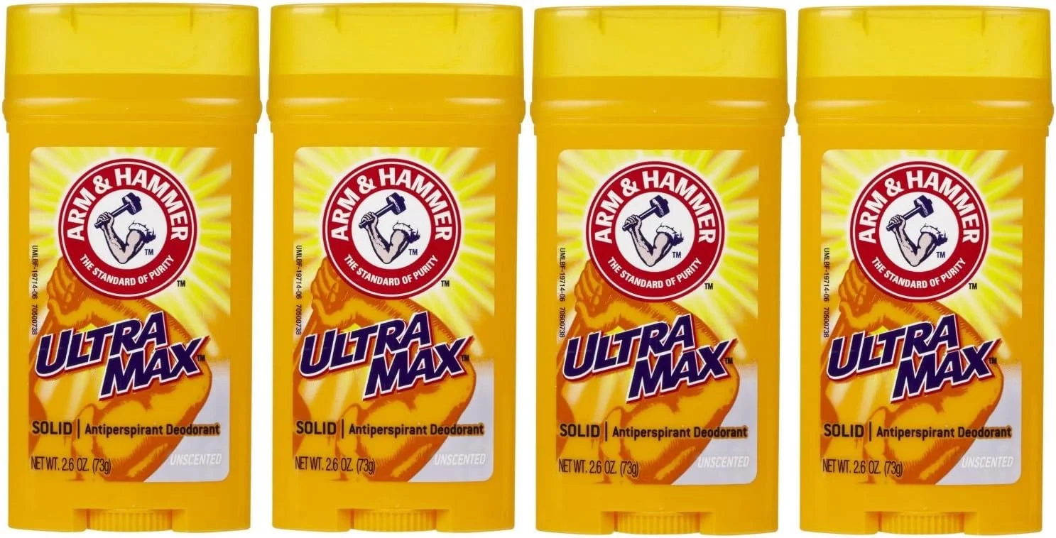 مام ضد تعریق آرم اند همر Ultra Max، استیک پهن، جامد نامرئی، بدون بو 73 گرم (بسته 4 عددی)