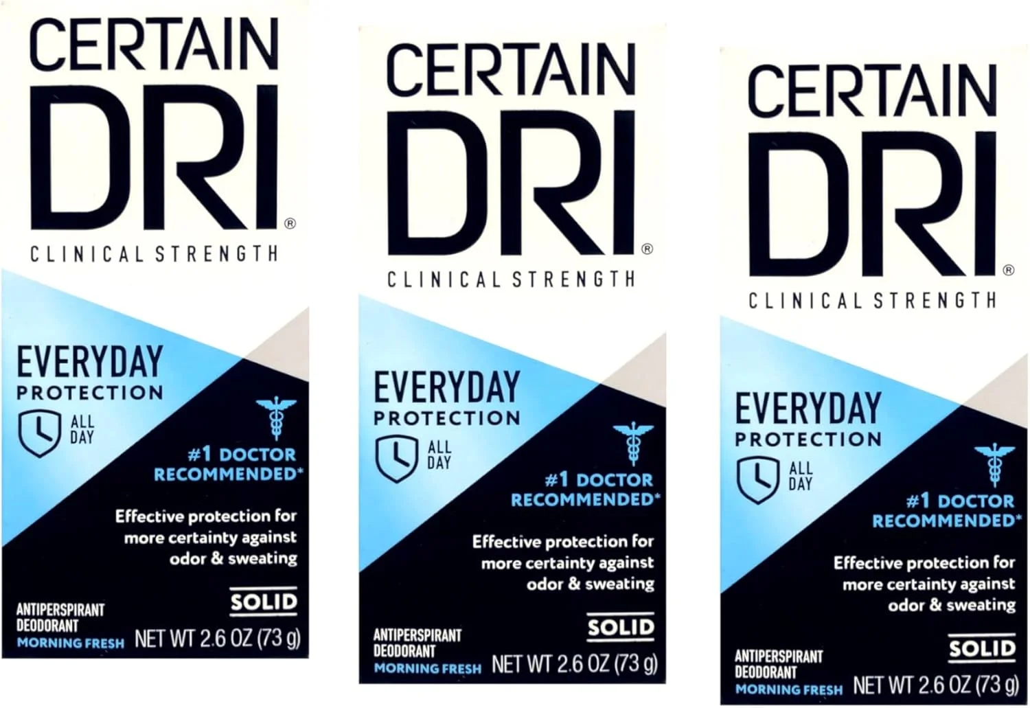 مام ضد تعریق جامد با رایحه طراوت صبحگاهی Certain Dri Everyday Strength، بسته 3 عددی مام ضد تعریق جامد با رایحه طراوت صبحگاهی Certain Dri Everyday Strength، بسته 3 عددی