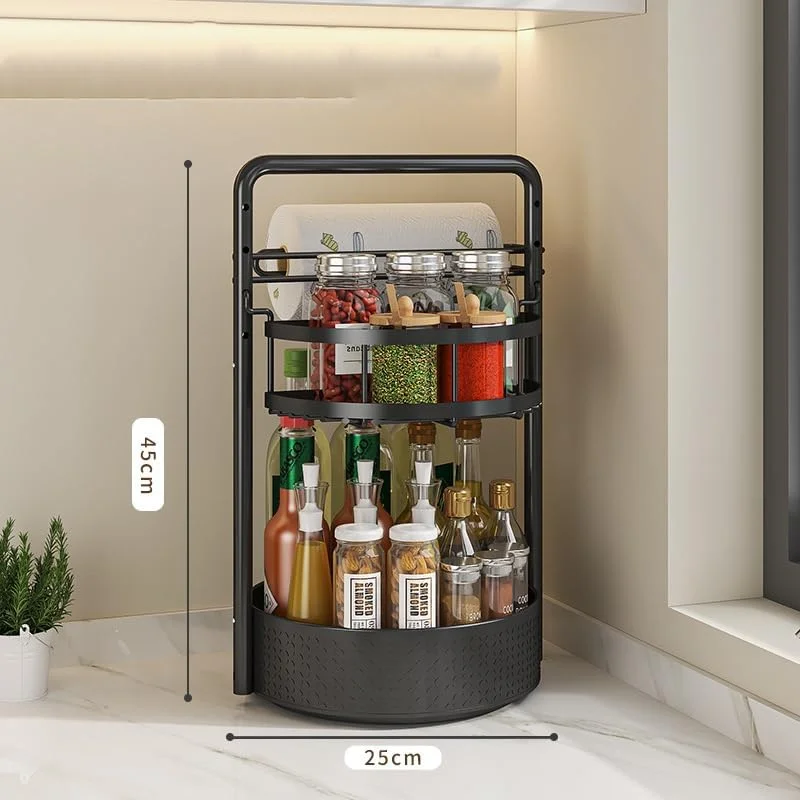 ارگانایزر گردان تنبل، استند ادویه دو طبقه چرخشی برای کابینت آشپزخانه، پیشخوان و قفسه انبار، قفسه نگهدارنده چرخشی ادویه با ارتفاع قابل تنظیم ارگانایزر گردان تنبل، استند ادویه دو طبقه چرخشی برای کابینت آشپزخانه، پیشخوان و قفسه انبار، قفسه نگهدارنده چرخشی ادویه با ارتفاع قابل تنظیم