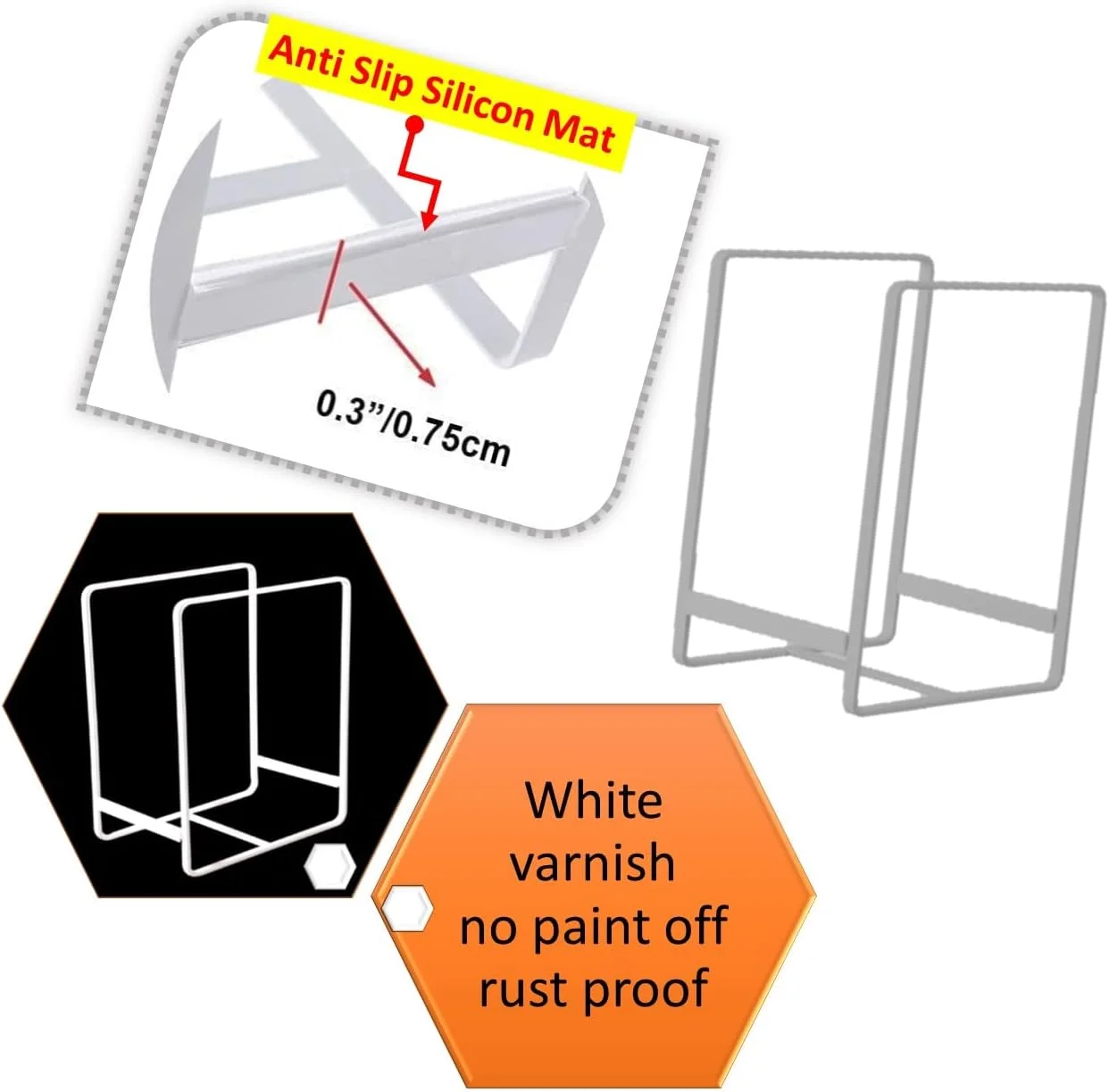 نگهدارنده بشقاب DEDEX، 2 عددی، سازمان دهنده کاسه و بشقاب، آبچکان ظرف، پایه خشک کن ظرف برای سازمان دهنده کابینت، روی میز، سازمان دهنده آشپزخانه