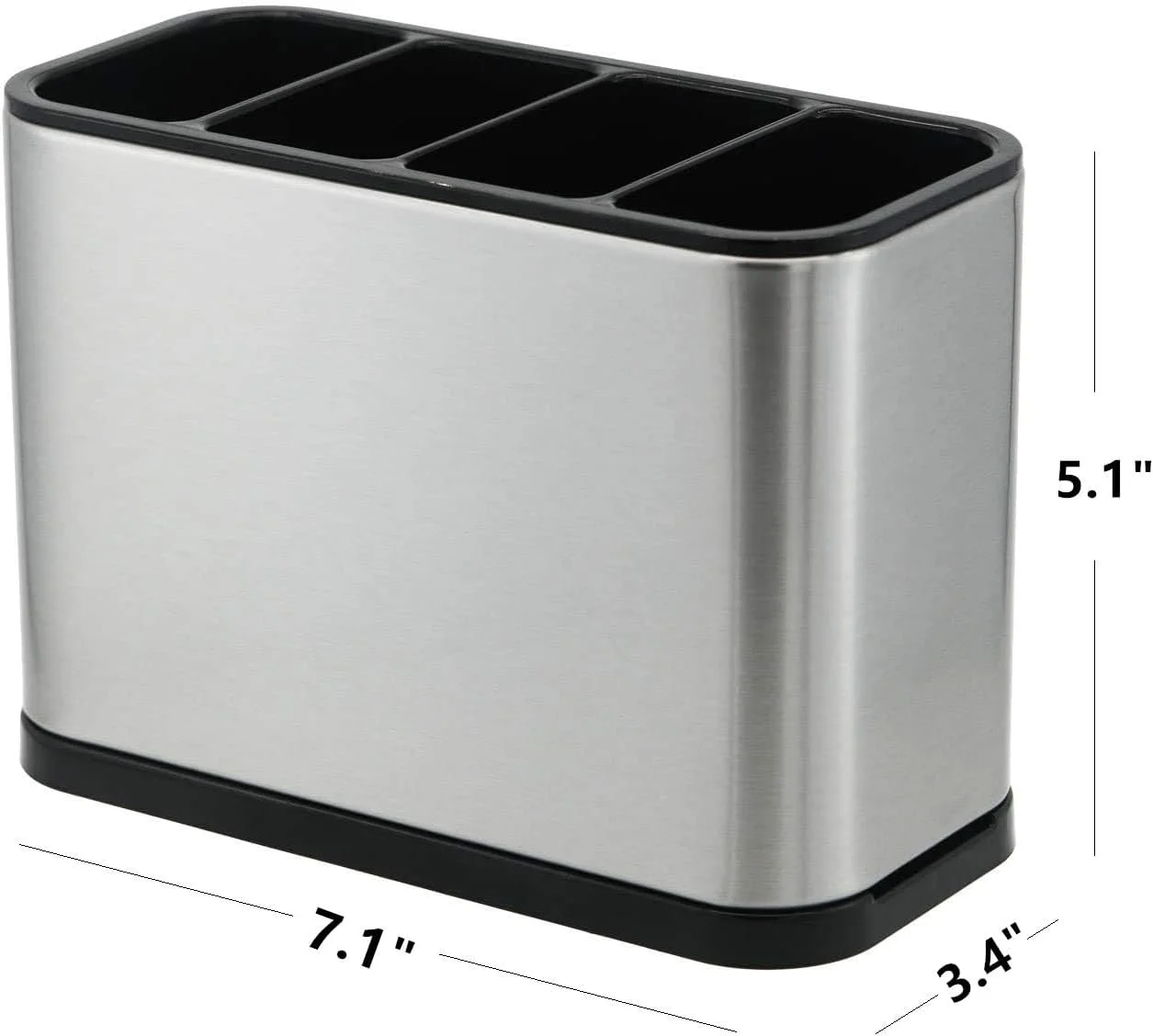 جا قاشقی و ابزار آشپزی MOMENT، استیل ضد زنگ با 4 قسمت جداکننده، سازمان دهنده لوازم آشپزخانه، طراحی ضد لغزش و تخلیه آب، تمیز کردن آسان، مناسب برای تمام آشپزخانه ها