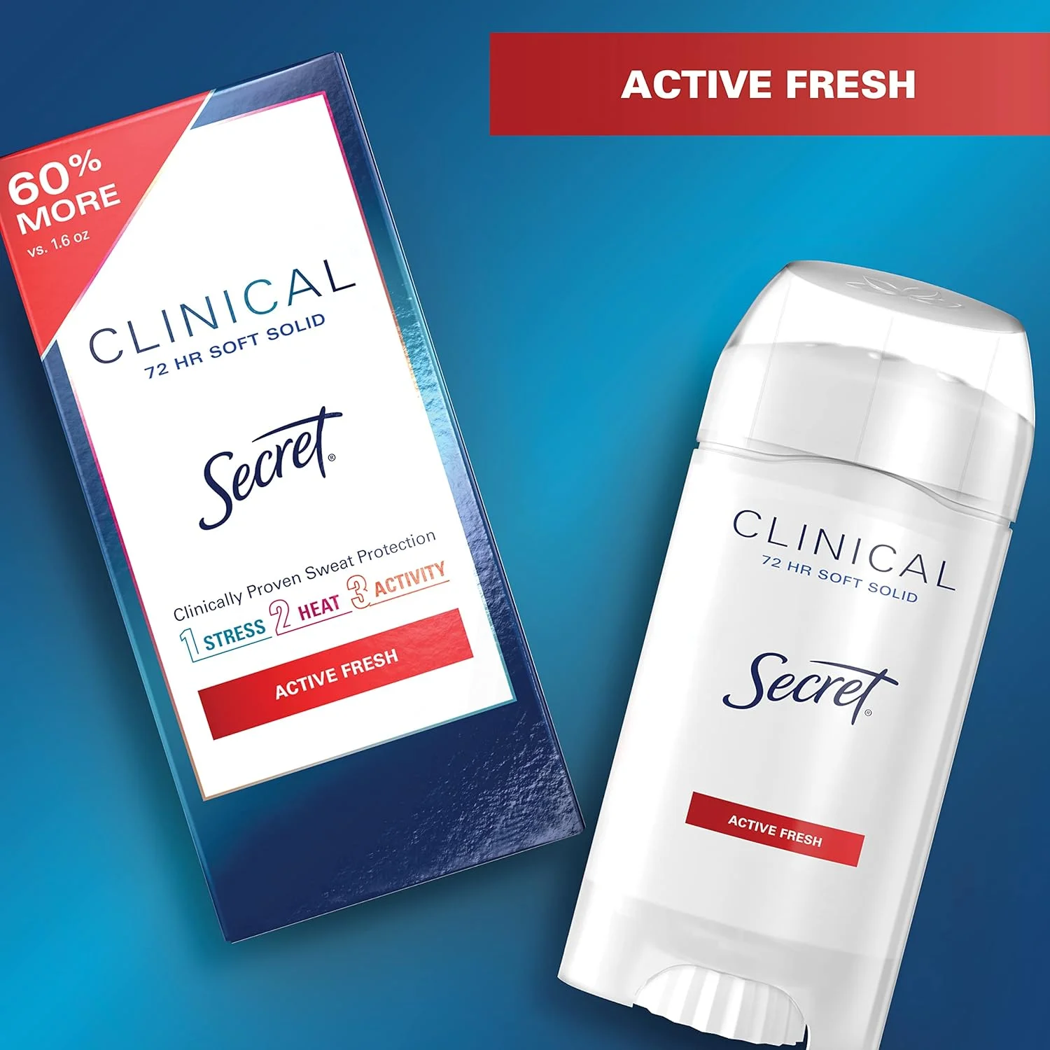 مام ضد تعریق و دئودورانت زنانه سکرت، مدل Clinical Strength Soft Solid، رایحه Sport Fresh، حجم 73 گرم