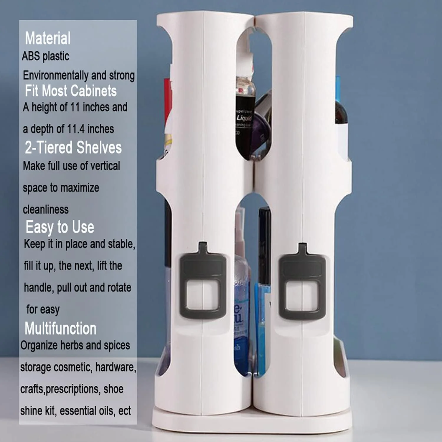 جا ادویه ای، نظم دهنده دارو، نظم دهنده کابینت آشپزخانه و حمام، قفسه نگهداری مواد غذایی و نگهداری لوازم آرایش، نظم دهنده عمودی جا ادویه ای، سفید، 1 عدد در هر بسته جا ادویه ای، نظم دهنده دارو، نظم دهنده کابینت آشپزخانه و حمام، قفسه نگهداری مواد غذایی و نگهداری لوازم آرایش، نظم دهنده عمودی جا ادویه ای، سفید، 1 عدد در هر بسته