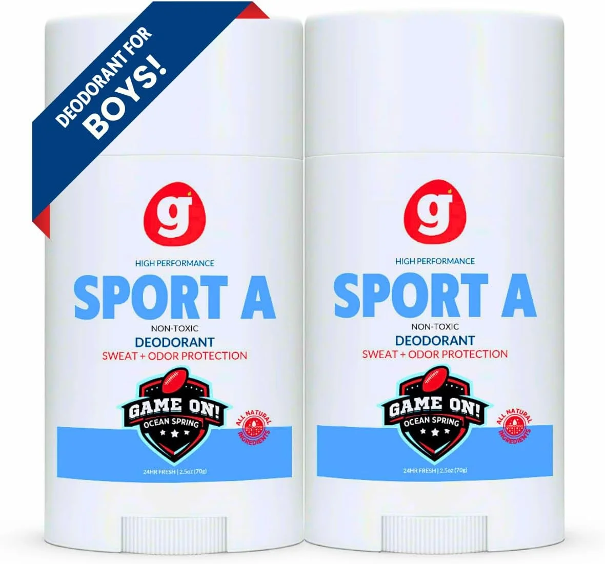 دئودورانت پسرانه SPORT A: بدون آلومینیوم، بدون پارابن - عملکرد بالا، محافظت 24 ساعته در برابر بو، رایحه اقیانوسی، مناسب کودکان و نوجوانان. ساخت آمریکا