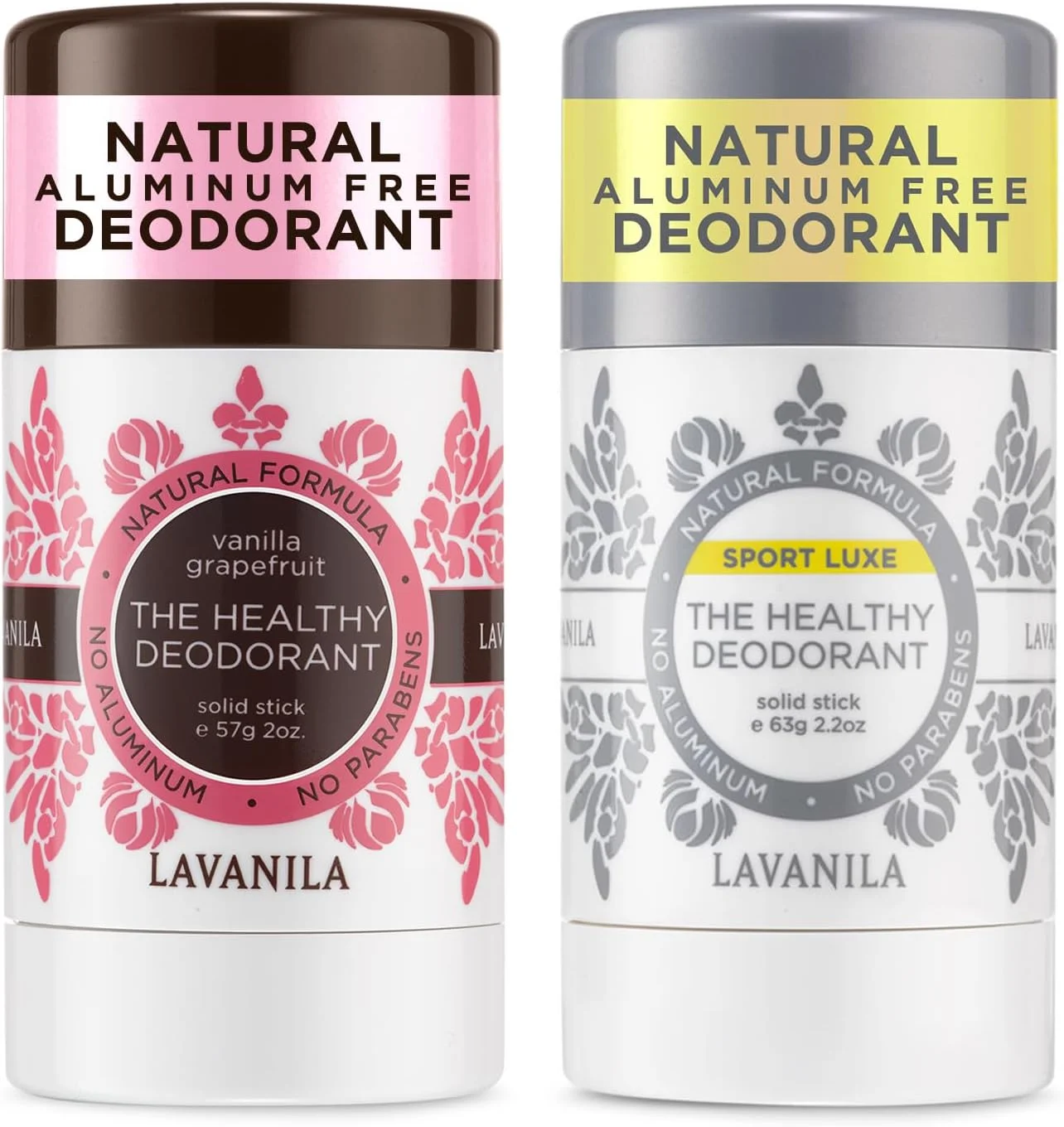 دئودورانت طبیعی بدون آلومینیوم Lavanila برای دختران، وانیل گریپ فروت + اسپرت لاکچری (هر کدام 2 اونس) - دئودورانت سالم - استیک جامد، وگان دئودورانت طبیعی بدون آلومینیوم Lavanila برای دختران، وانیل گریپ فروت + اسپرت لاکچری (هر کدام 2 اونس) - دئودورانت سالم - استیک جامد، وگان