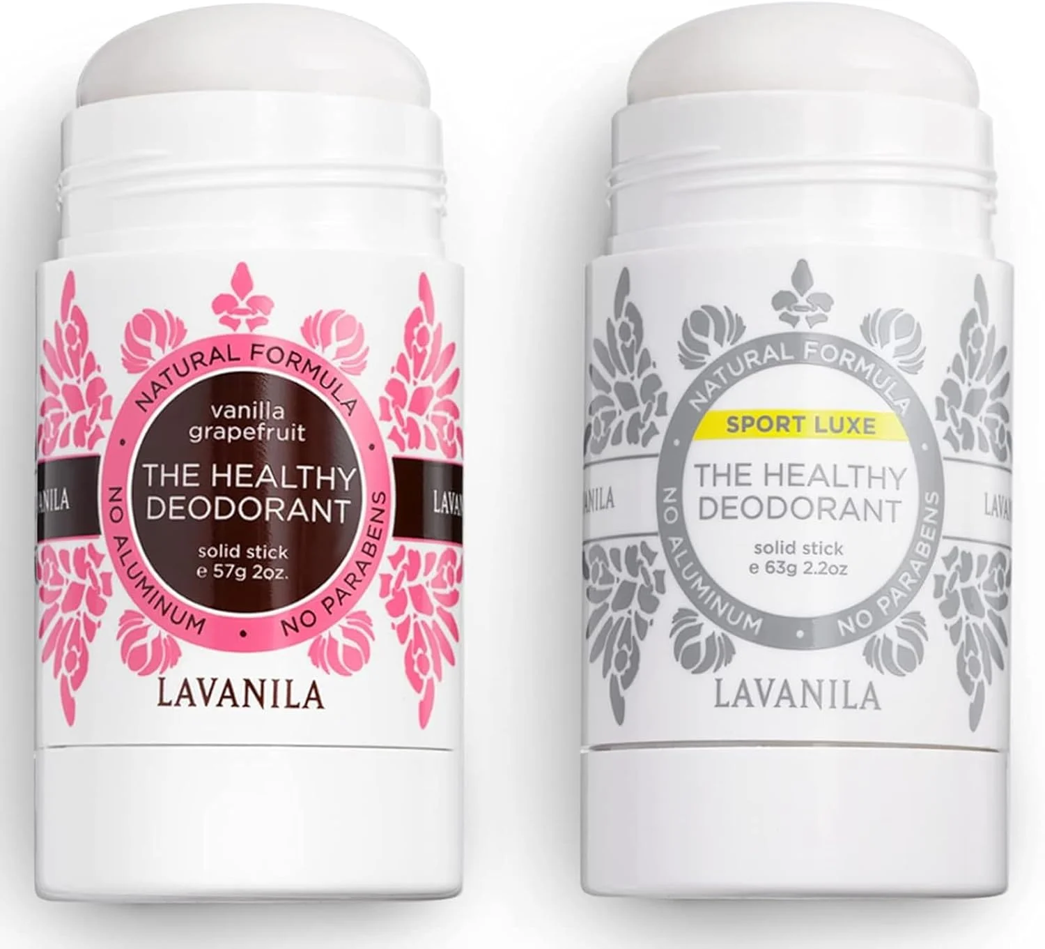 دئودورانت طبیعی بدون آلومینیوم Lavanila برای دختران، وانیل گریپ فروت + اسپرت لاکچری (هر کدام 2 اونس) - دئودورانت سالم - استیک جامد، وگان دئودورانت طبیعی بدون آلومینیوم Lavanila برای دختران، وانیل گریپ فروت + اسپرت لاکچری (هر کدام 2 اونس) - دئودورانت سالم - استیک جامد، وگان