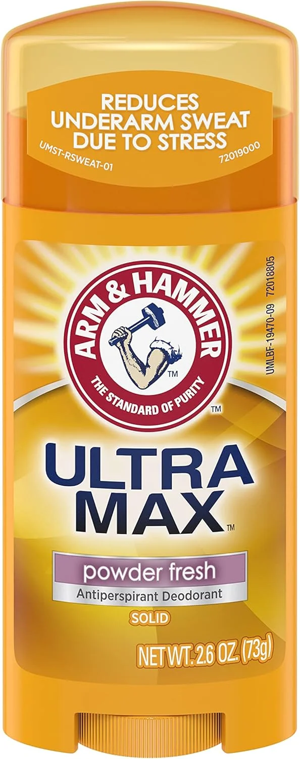 آرم اند همر UltraMax، مخصوص بانوان، استیک باریک پودری با رایحه طراوت، ضد تعریق، 73 گرم