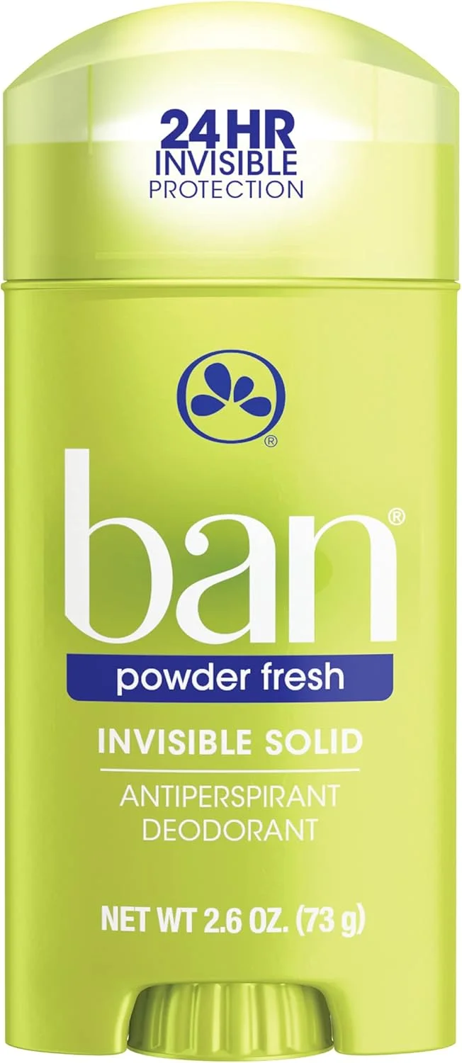 Ban Antiperspirant Deodorant, Invisible Solid, Powder Fresh, 2.6 Ounce (Pack of 6)