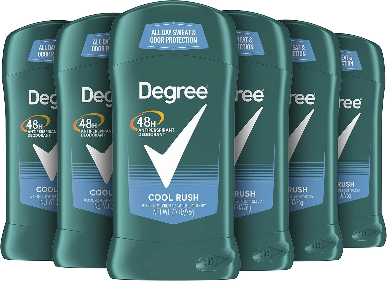 دئودورانت ضد تعریق مردانه Degree مدل Original، بسته 6 عددی، محافظت 48 ساعته در برابر تعریق و بوی بد، Cool Rush 2.7 oz