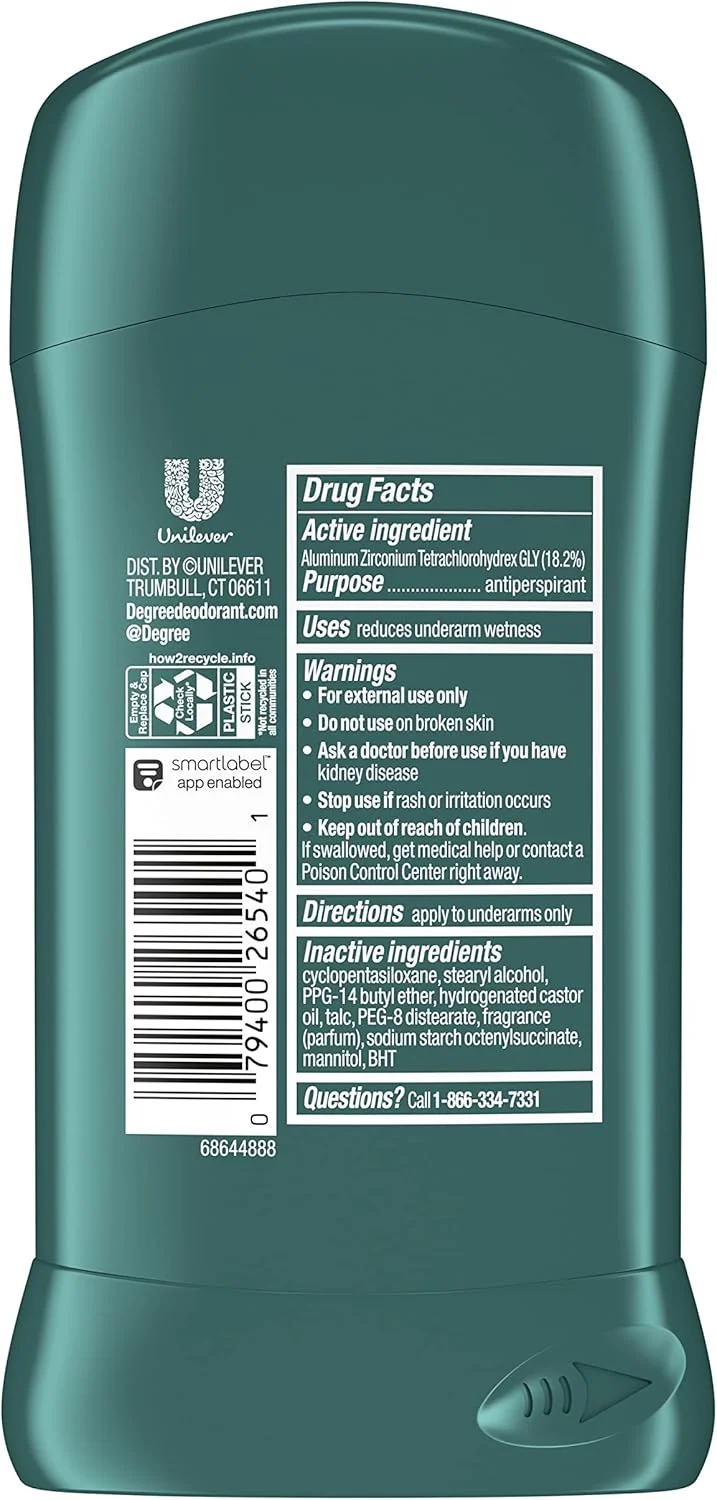 دئودورانت ضد تعریق مردانه Degree مدل Original، بسته 6 عددی، محافظت 48 ساعته در برابر تعریق و بوی بد، Cool Rush 2.7 oz