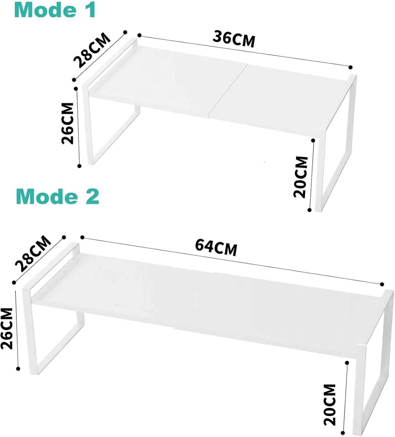 سازمان دهنده رومیزی آشپزخانه Lomeshow، قفسه ذخیره سازی دو طبقه قابل گسترش با ساختار پایدار و سنگین، قفسه کابینت سازمان دهنده رومیزی، استند سازماندهی بطری ادویه و شیشه (سفید)