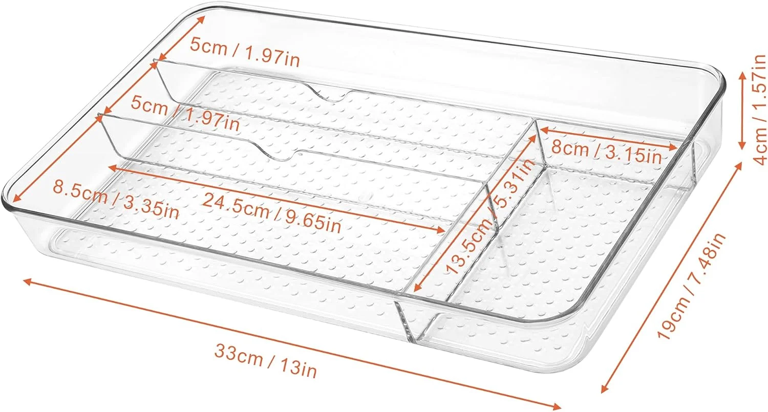 جا قاشقی لونیان، ارگانایزر کشو ضد لغزش برای نگهداری و سازماندهی لوازم آشپزخانه، سینی لوازم آرایشی برای سازماندهی میز آرایش در اتاق خواب و نشیمن