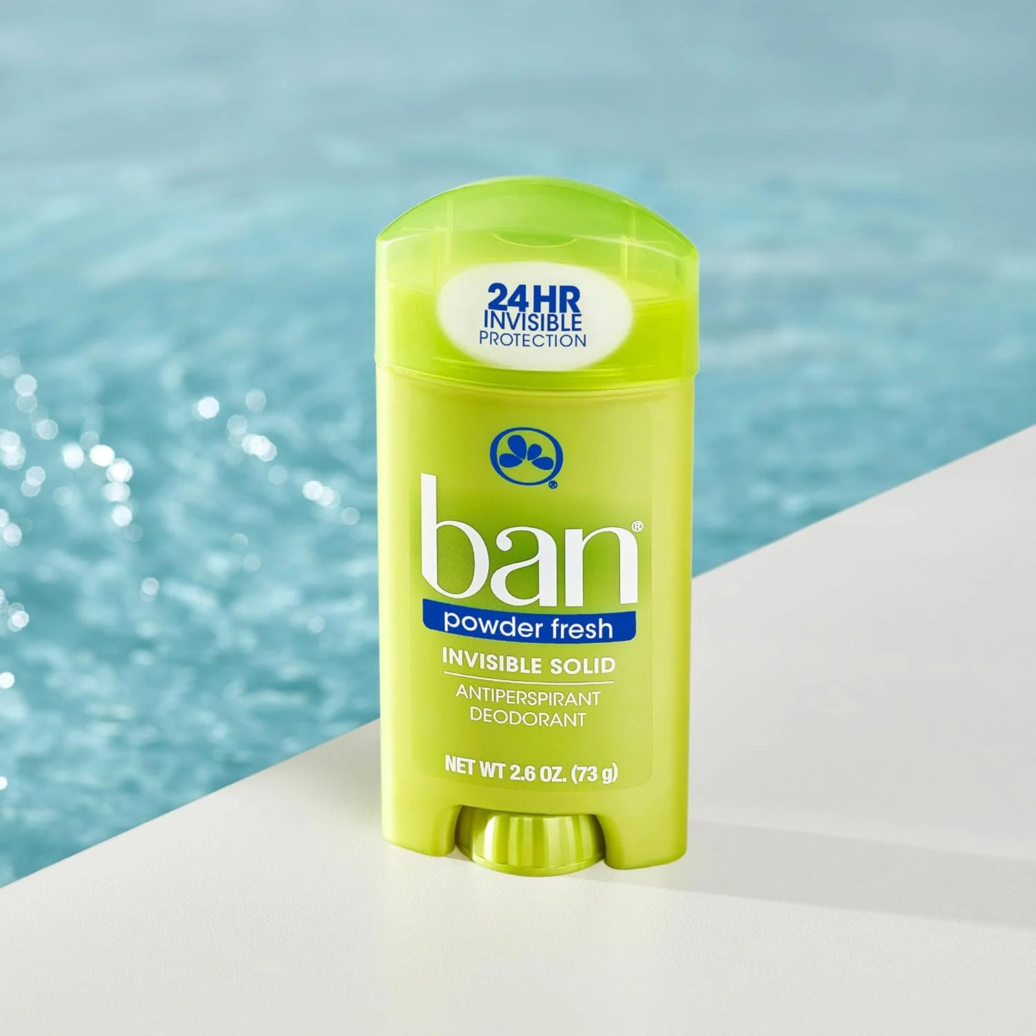 ضد تعریق نامرئی 24 ساعته Ban با رایحه پودری، دئودورانت جامد برای زنان و مردان، محافظت در برابر رطوبت زیر بغل، حاوی مواد ضد بو، 74 گرم، بسته 4 عددی