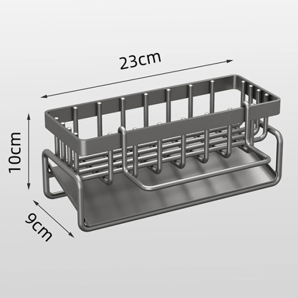 نگهدارنده اسکاچ و سیم ظرفشویی LENDIS با قفسه خشک کن دستمال، خود تخلیه شونده، برای سازماندهی و نگهداری لوازم ضروری کنار سینک ظرفشویی، دکور و لوازم جانبی آشپزخانه (مشکی)