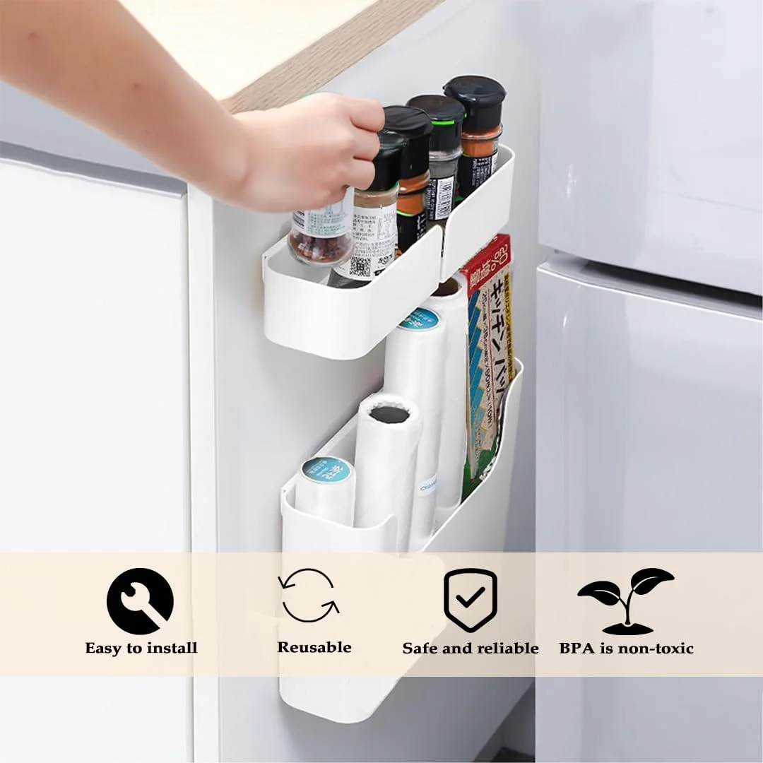 مجموعه 4 عددی سازمان دهنده چسبی درب کابینت LENND، قفسه نگهدارنده درب برای سینک آشپزخانه حمام RV انبار اتاق خواب کمد لباس شویی دفتر، سفید