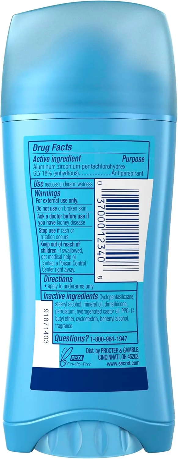 Secret Balanced Invisible,Blue 2.6 oz Blue Secret Balanced Invisible,Blue 2.6 oz Blue