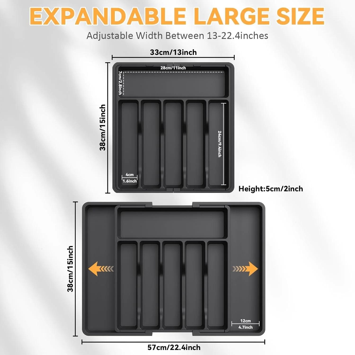 LBOYLOVE® ارگانایزر کشو آشپزخانه قابل گسترش، ارگانایزر بزرگ کشو نقره ای برای آشپزخانه، محفظه پلاستیکی قابل تنظیم برای قاشق چنگال چاقو، نگهدارنده کارد و چنگال، محفظه نگهداری وسایل آشپزی LBOYLOVE® ارگانایزر کشو آشپزخانه قابل گسترش، ارگانایزر بزرگ کشو نقره ای برای آشپزخانه، محفظه پلاستیکی قابل تنظیم برای قاشق چنگال چاقو، نگهدارنده کارد و چنگال، محفظه نگهداری وسایل آشپزی