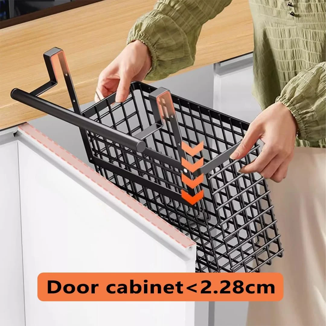 ارگانایزر درب کابینت LENND، بسته 2 عددی، آویز داخل درب کابینت به همراه میله حوله، آویز داخل درب کابینت، ارگانایزر درب کابینت آشپزخانه برای تخته برش، ورقه پخت، فویل، روکش پلاستیکی