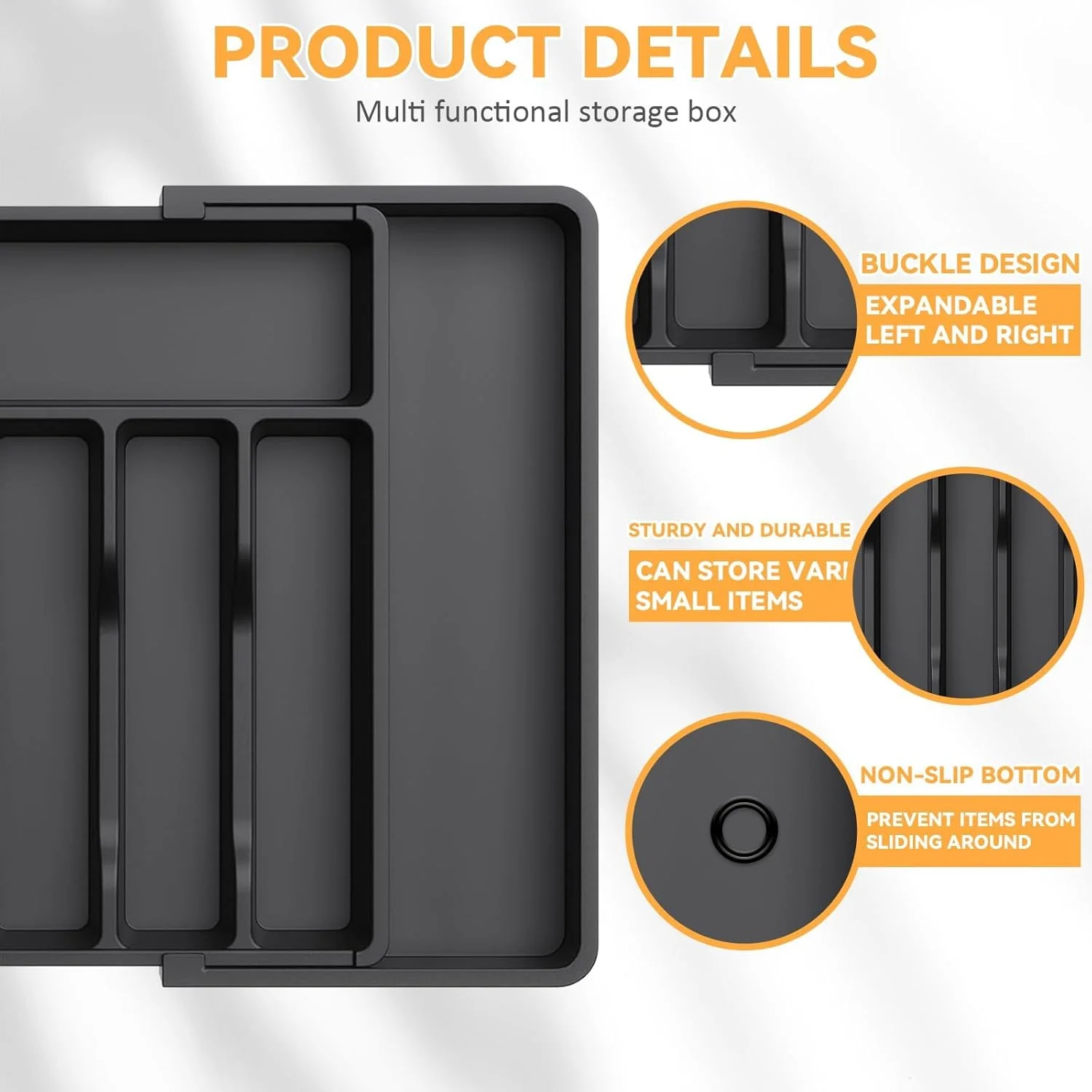 LBOYLOVE® ارگانایزر کشو آشپزخانه قابل گسترش، ارگانایزر بزرگ کشو نقره ای برای آشپزخانه، محفظه پلاستیکی قابل تنظیم برای قاشق چنگال چاقو، نگهدارنده کارد و چنگال، محفظه نگهداری وسایل آشپزی LBOYLOVE® ارگانایزر کشو آشپزخانه قابل گسترش، ارگانایزر بزرگ کشو نقره ای برای آشپزخانه، محفظه پلاستیکی قابل تنظیم برای قاشق چنگال چاقو، نگهدارنده کارد و چنگال، محفظه نگهداری وسایل آشپزی