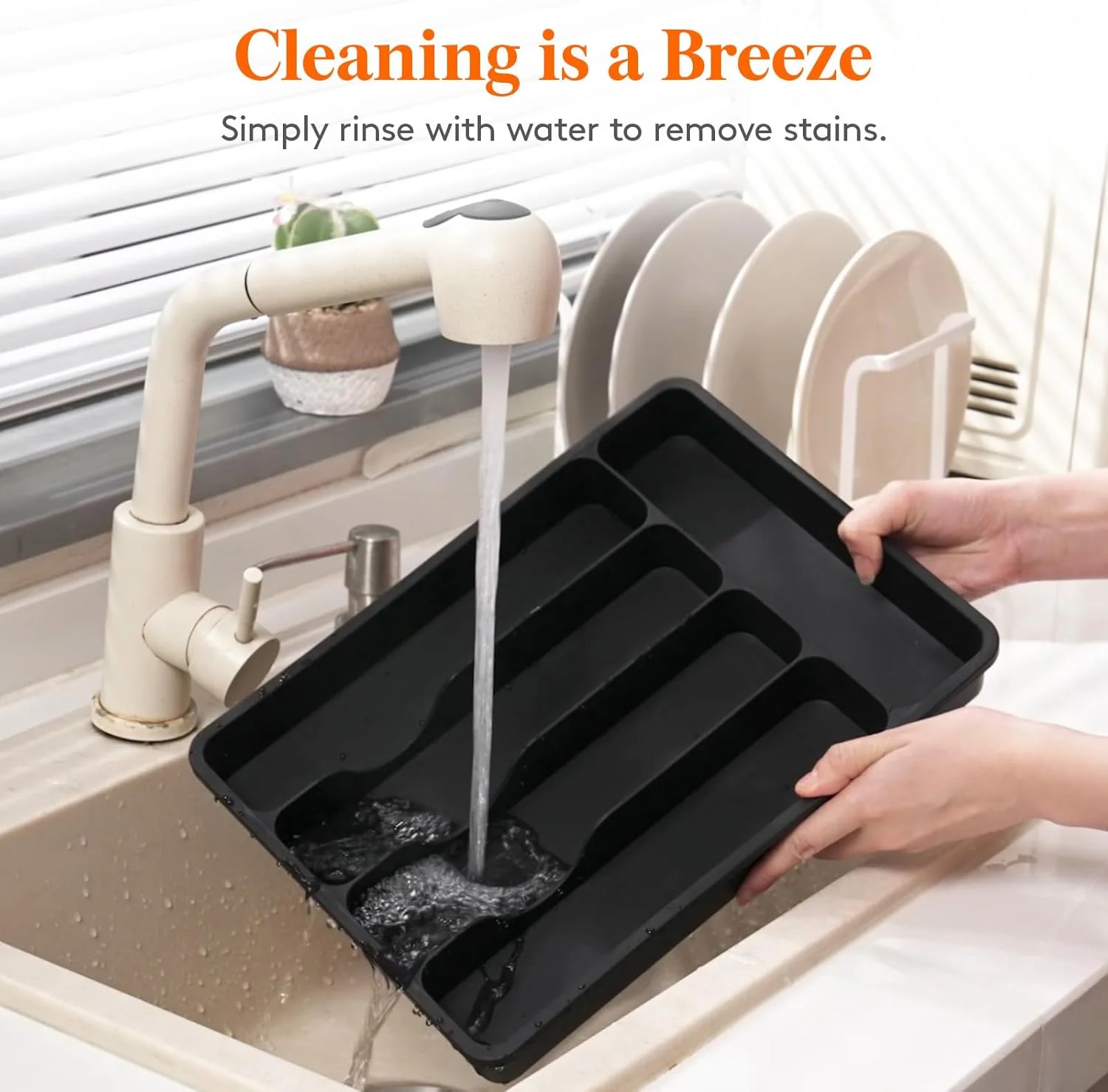 جا قاشقی درب دار Lifewit، سینی پوشیده برای کشو و روی کابینت آشپزخانه، جعبه نگهداری قاشق، چنگال و چاقو، 5 محفظه، مشکی جا قاشقی درب دار Lifewit، سینی پوشیده برای کشو و روی کابینت آشپزخانه، جعبه نگهداری قاشق، چنگال و چاقو، 5 محفظه، مشکی