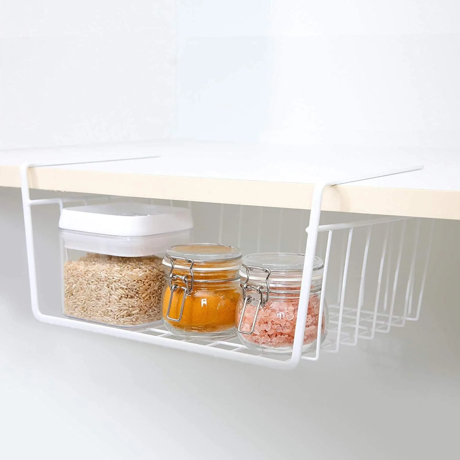 Kitchen Under Shelf Storage Basket Large - 16 Lightweight Metal Organizer Rack