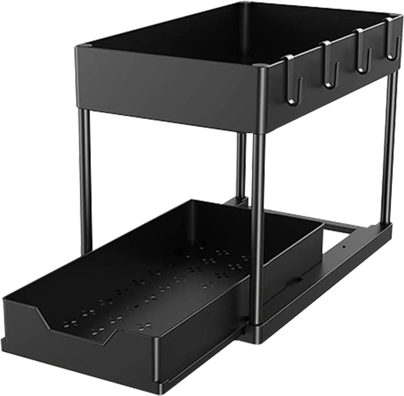 ارگانایزر دو طبقه زیر سینک KOVEO با سبد کشویی، مناسب برای کابینت حمام و آشپزخانه، قفسه صرفه جویی در فضا برای کابینت حمام و آشپزخانه، بادوام و نصب آسان ارگانایزر دو طبقه زیر سینک KOVEO با سبد کشویی، مناسب برای کابینت حمام و آشپزخانه، قفسه صرفه جویی در فضا برای کابینت حمام و آشپزخانه، بادوام و نصب آسان