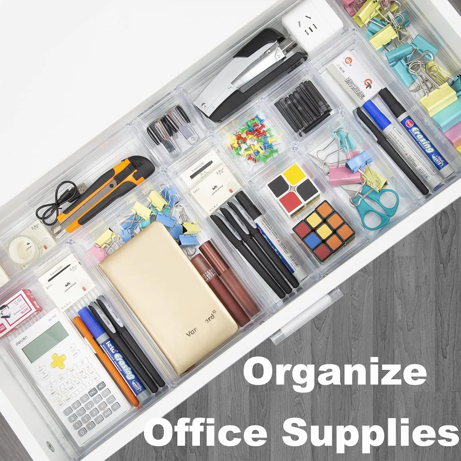 ارگانایزر کشو پلاستیکی شفاف Kutesna، 14 تکه، سینی تقسیم کننده ارگانایزر بزرگ در 4 سایز برای آشپزخانه، حمام، لوازم آرایش ارگانایزر کشو پلاستیکی شفاف Kutesna، 14 تکه، سینی تقسیم کننده ارگانایزر بزرگ در 4 سایز برای آشپزخانه، حمام، لوازم آرایش