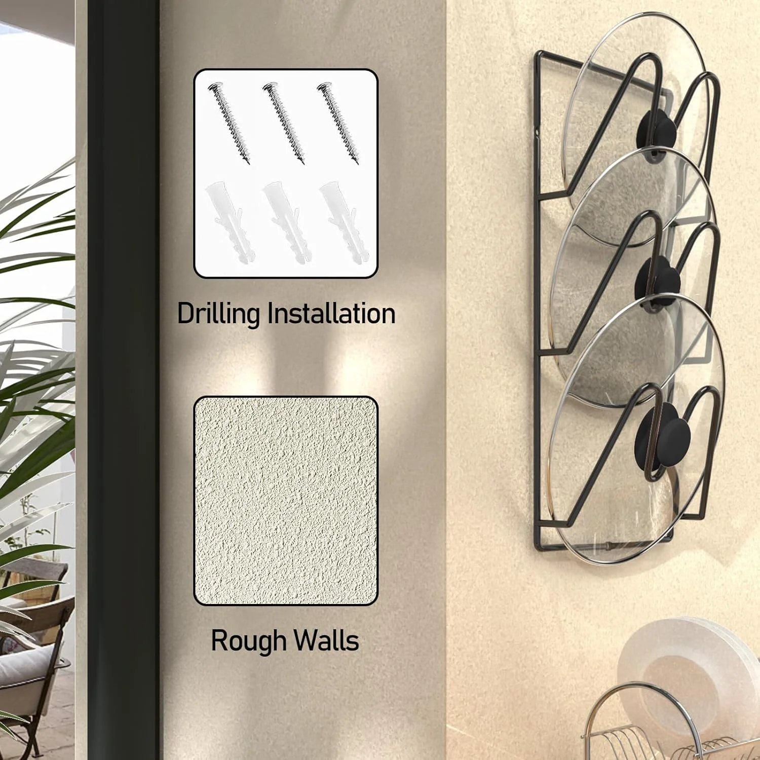 ارگانایزر درب قابلمه KOWVOWZ، بسته 2 عددی، ارگانایزر 6 طبقه درب قابلمه و تابه برای کابینت یا دیوار/درب، نصب چسبی بدون نیاز به سوراخکاری، راه حل صرفه جویی در فضا ارگانایزر درب قابلمه KOWVOWZ، بسته 2 عددی، ارگانایزر 6 طبقه درب قابلمه و تابه برای کابینت یا دیوار/درب، نصب چسبی بدون نیاز به سوراخکاری، راه حل صرفه جویی در فضا