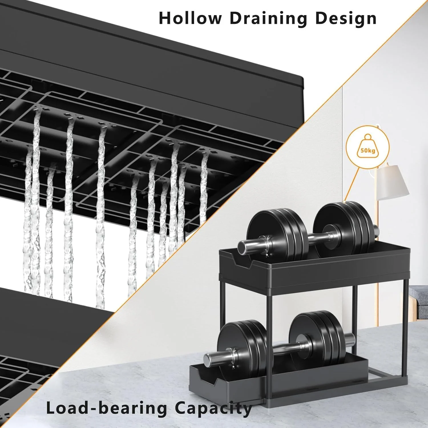 ارگانایزر دو طبقه زیر سینک KOVEO با سبد کشویی، مناسب برای کابینت حمام و آشپزخانه، قفسه صرفه جویی در فضا برای کابینت حمام و آشپزخانه، بادوام و نصب آسان ارگانایزر دو طبقه زیر سینک KOVEO با سبد کشویی، مناسب برای کابینت حمام و آشپزخانه، قفسه صرفه جویی در فضا برای کابینت حمام و آشپزخانه، بادوام و نصب آسان