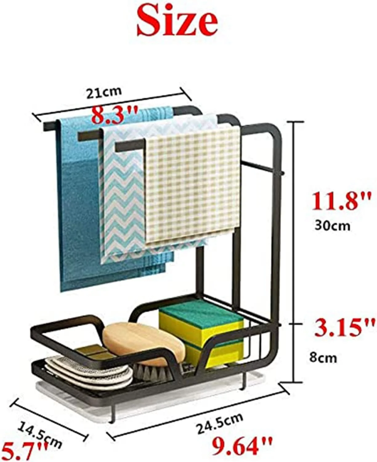 جا اسکاچی و نگهدارنده دستمال آشپزخانه Tapit، استند دستمال آشپزخانه، جا برس اسکاچ، جا صابونی، قفسه دستمال آشپزخانه، سازمان دهنده سینک برای روی میز آشپزخانه (مشکی) جا اسکاچی و نگهدارنده دستمال آشپزخانه Tapit، استند دستمال آشپزخانه، جا برس اسکاچ، جا صابونی، قفسه دستمال آشپزخانه، سازمان دهنده سینک برای روی میز آشپزخانه (مشکی)