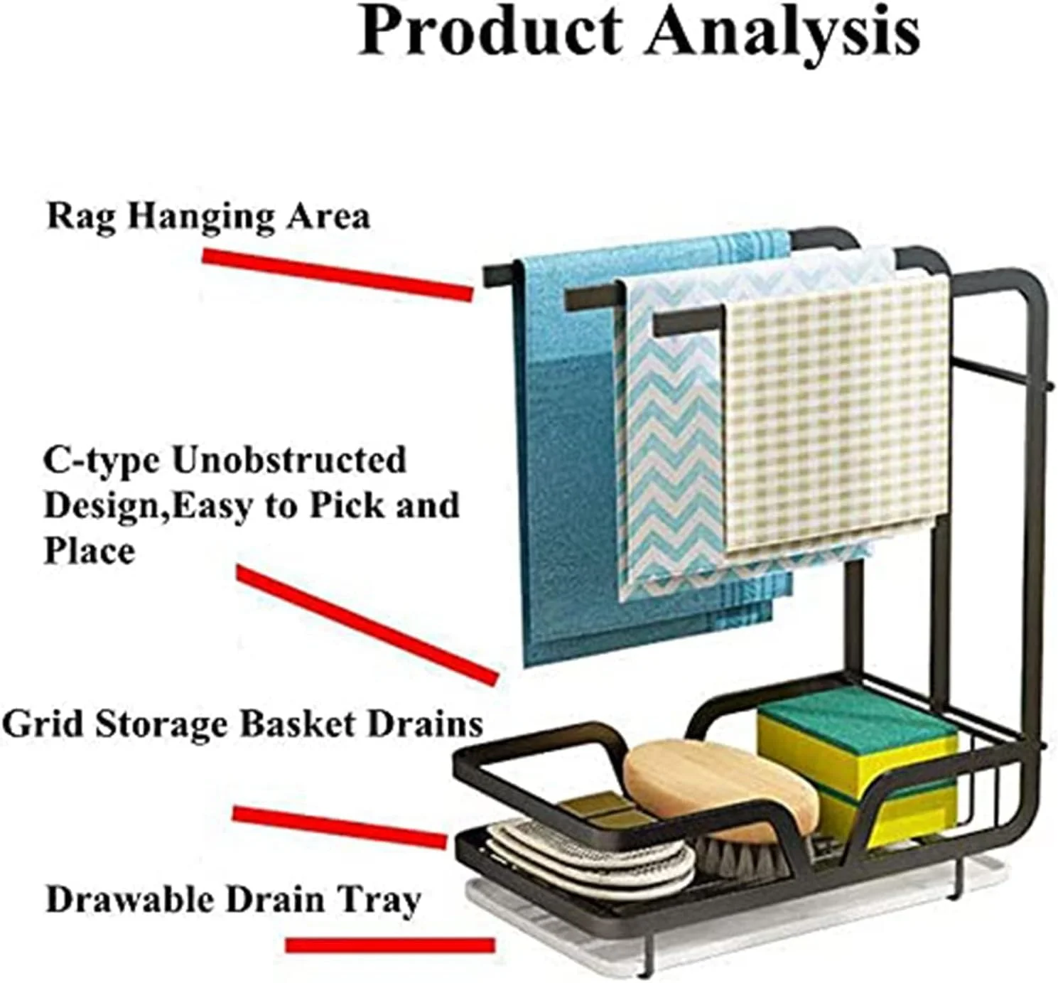 جا اسکاچی و نگهدارنده دستمال آشپزخانه Tapit، استند دستمال آشپزخانه، جا برس اسکاچ، جا صابونی، قفسه دستمال آشپزخانه، سازمان دهنده سینک برای روی میز آشپزخانه (مشکی) جا اسکاچی و نگهدارنده دستمال آشپزخانه Tapit، استند دستمال آشپزخانه، جا برس اسکاچ، جا صابونی، قفسه دستمال آشپزخانه، سازمان دهنده سینک برای روی میز آشپزخانه (مشکی)