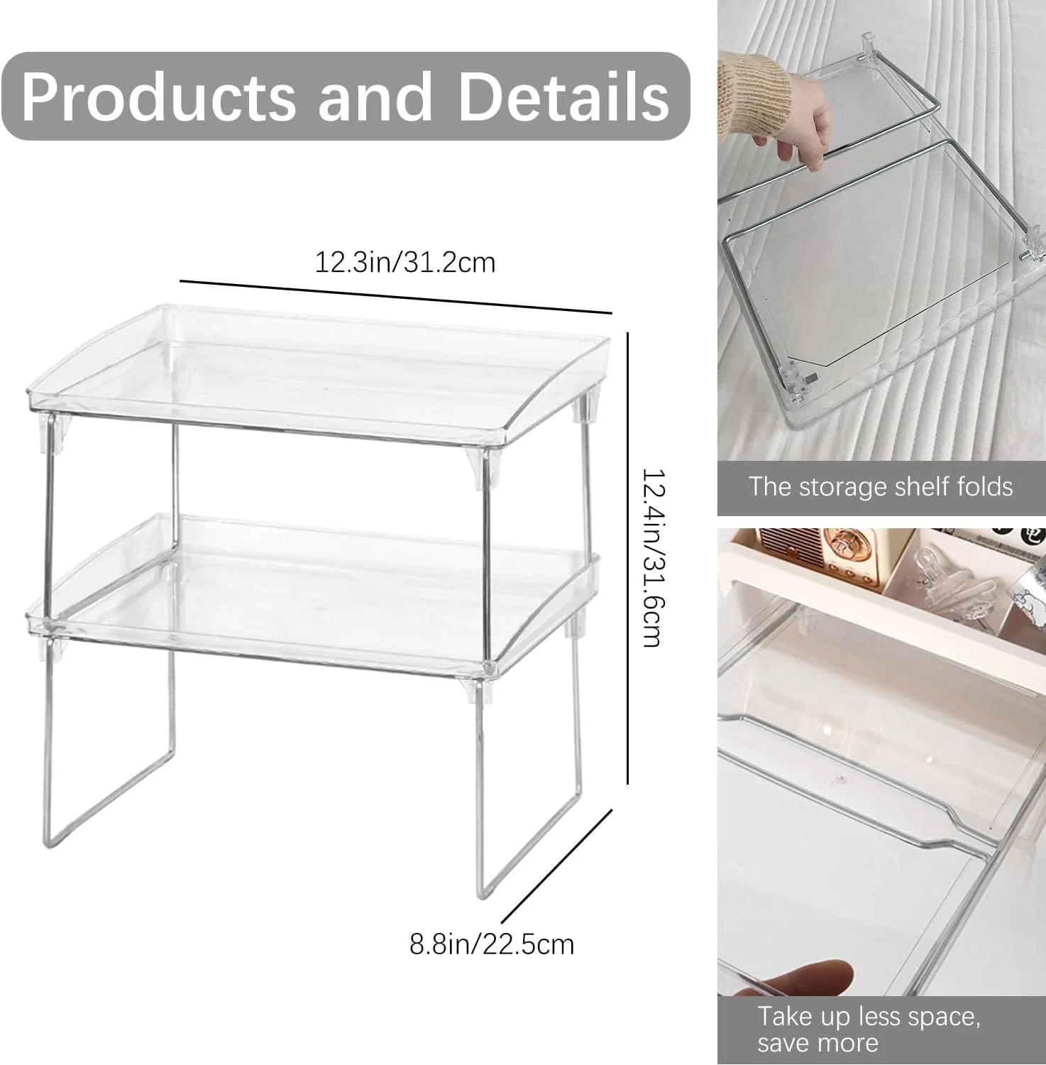 نگهدارنده کابینت آشپزخانه، قفسه آشپزخانه قابل انباشت، استند لیوان رومیزی دو طبقه شفاف برای حمام، نگهدارنده ادویه صرفه جویی در فضا برای انبار (دو طبقه) نگهدارنده کابینت آشپزخانه، قفسه آشپزخانه قابل انباشت، استند لیوان رومیزی دو طبقه شفاف برای حمام، نگهدارنده ادویه صرفه جویی در فضا برای انبار (دو طبقه)