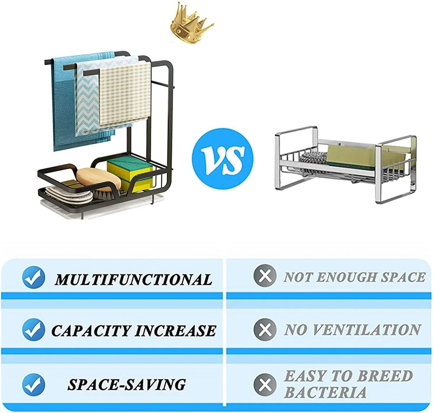 جا اسکاچی و نگهدارنده دستمال آشپزخانه Tapit، استند دستمال آشپزخانه، جا برس اسکاچ، جا صابونی، قفسه دستمال آشپزخانه، سازمان دهنده سینک برای روی میز آشپزخانه (مشکی) جا اسکاچی و نگهدارنده دستمال آشپزخانه Tapit، استند دستمال آشپزخانه، جا برس اسکاچ، جا صابونی، قفسه دستمال آشپزخانه، سازمان دهنده سینک برای روی میز آشپزخانه (مشکی)