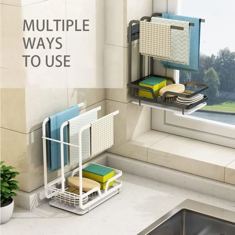 جا اسکاچی و نگهدارنده دستمال آشپزخانه Tapit، استند دستمال آشپزخانه، جا برس اسکاچ، جا صابونی، قفسه دستمال آشپزخانه، سازمان دهنده سینک برای روی میز آشپزخانه (مشکی) جا اسکاچی و نگهدارنده دستمال آشپزخانه Tapit، استند دستمال آشپزخانه، جا برس اسکاچ، جا صابونی، قفسه دستمال آشپزخانه، سازمان دهنده سینک برای روی میز آشپزخانه (مشکی)