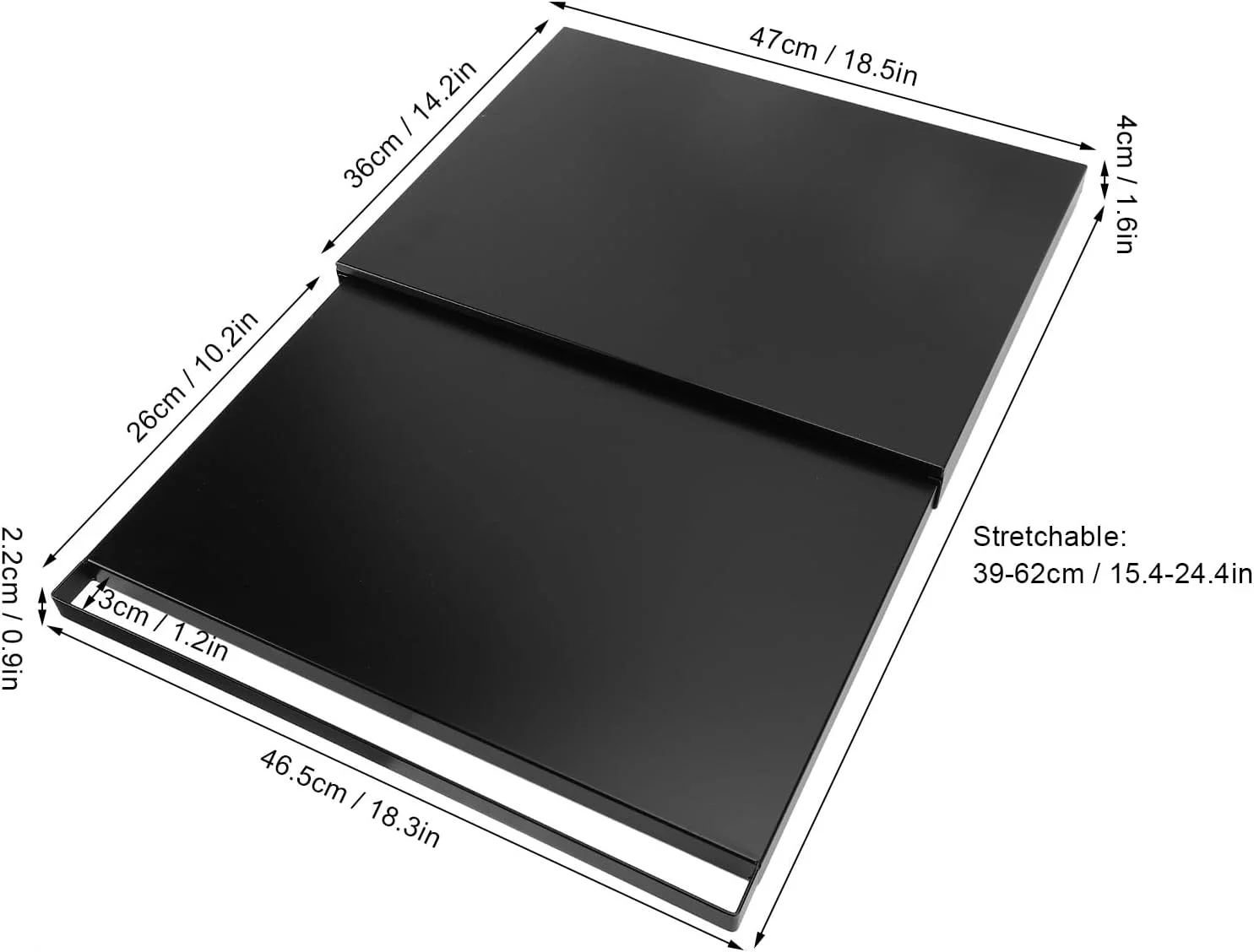 سینی کشویی ارگانایزر روی کابینت آشپزخانه، سینی کشویی برای نگهداری مایکروویو، استند قهوه ساز زیر کشوی فر، برای لوازم آشپزخانه (مشکی)