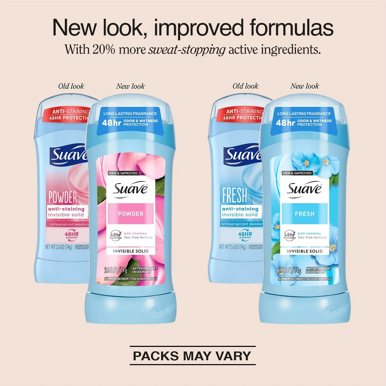 مام ضد تعریق زنانه سواو، بسته متنوع - پودری + فرش، جامد نامرئی، محافظت 48 ساعته، ضد لک، 74 گرم (مجموعه 2 عددی)