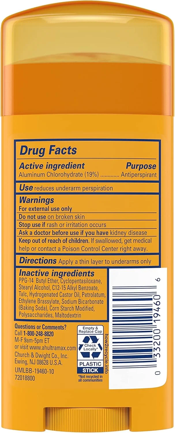 مام ضد تعریق جامد نامرئی بدون رایحه آرم اند همر مدل ULTRAMAX، 73 گرم (بسته 6 عددی)