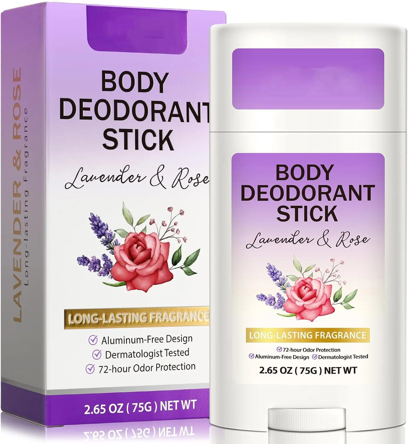 Azonee Body Deodorant Stick, Smooth Solid Stick, 72 Hour Odor Protection, Aluminum-Free, Baking Soda Free & Skin Safe, Long - Lasting Fragrance, Natural Deodorant for Women and Men (Lavender & Rose) Azonee Body Deodorant Stick, Smooth Solid Stick, 72 Hour Odor Protection, Aluminum-Free, Baking Soda Free & Skin Safe, Long - Lasting Fragrance, Natural Deodorant for Women and Men (Lavender & Rose)