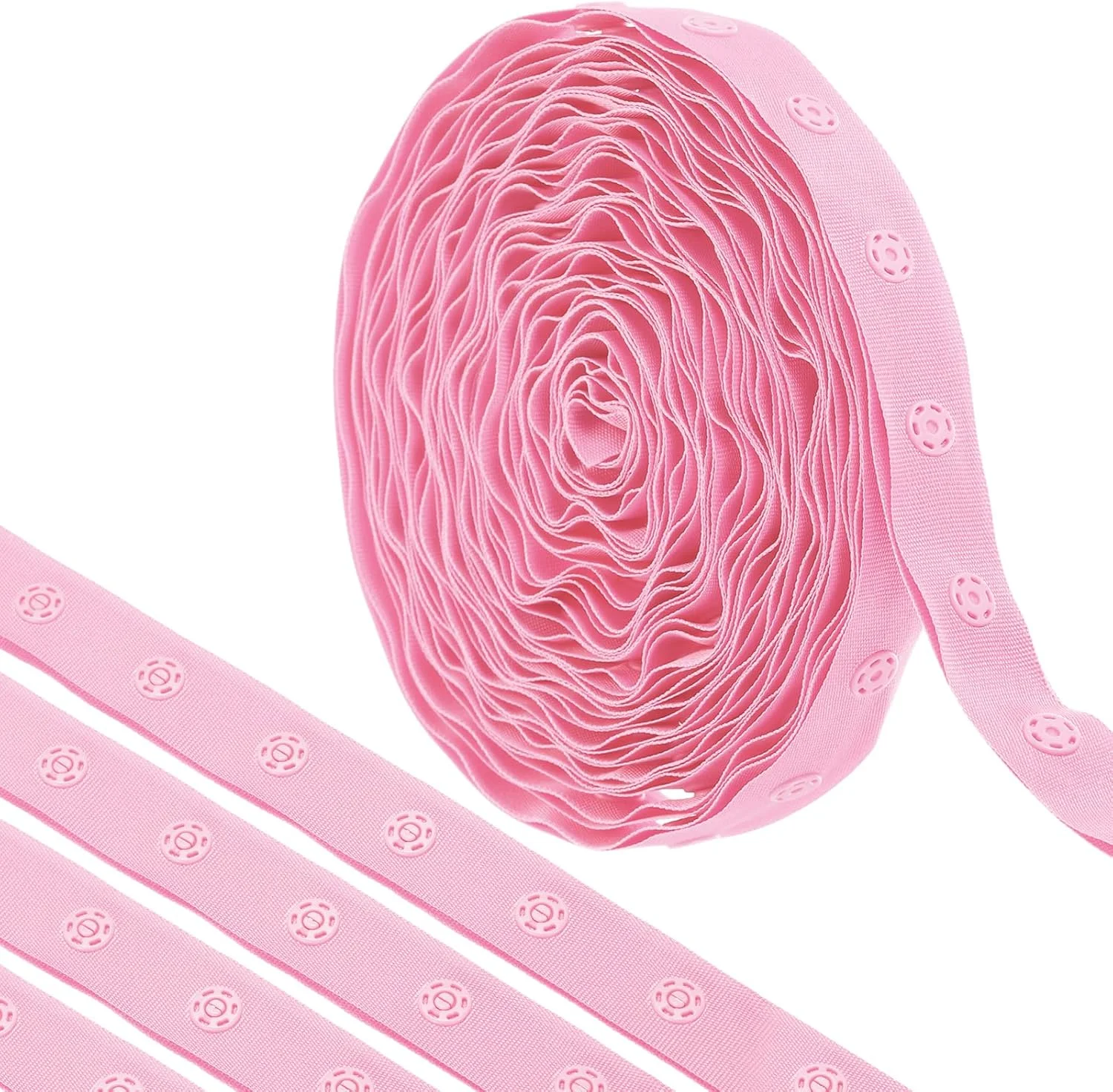 sourcing map 6 Yard Snap Button Tape for Sewing, Cotton Snap Button Trim Fastener Buckles Tape for Clothes Fabric DIY Craft, Light Pink sourcing map 6 Yard Snap Button Tape for Sewing, Cotton Snap Button Trim Fastener Buckles Tape for Clothes Fabric DIY Craft, Light Pink