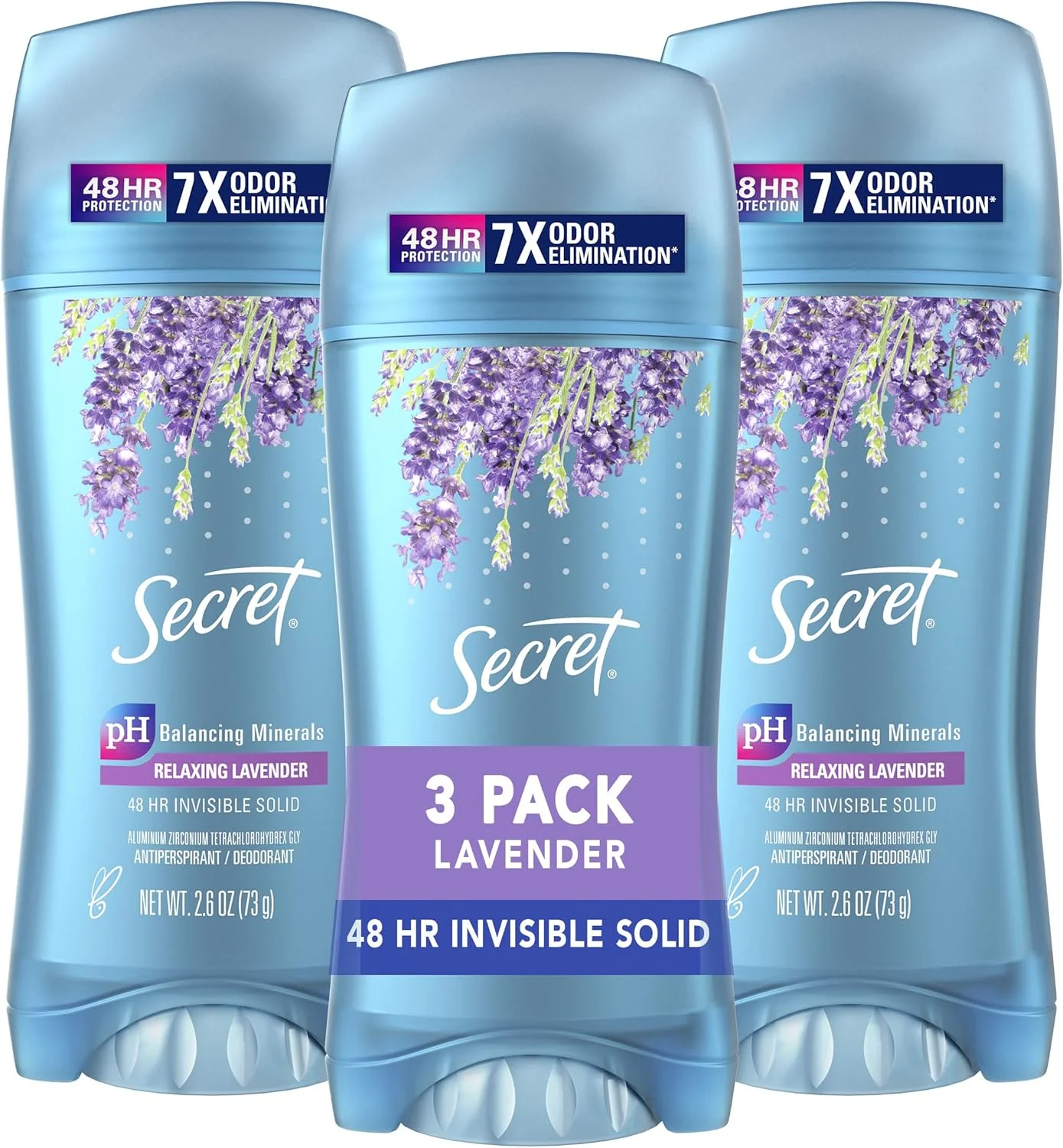 Secret Fresh Antiperspirant and Deodorant Invisible Solid, Luxe Lavender, 3 Count