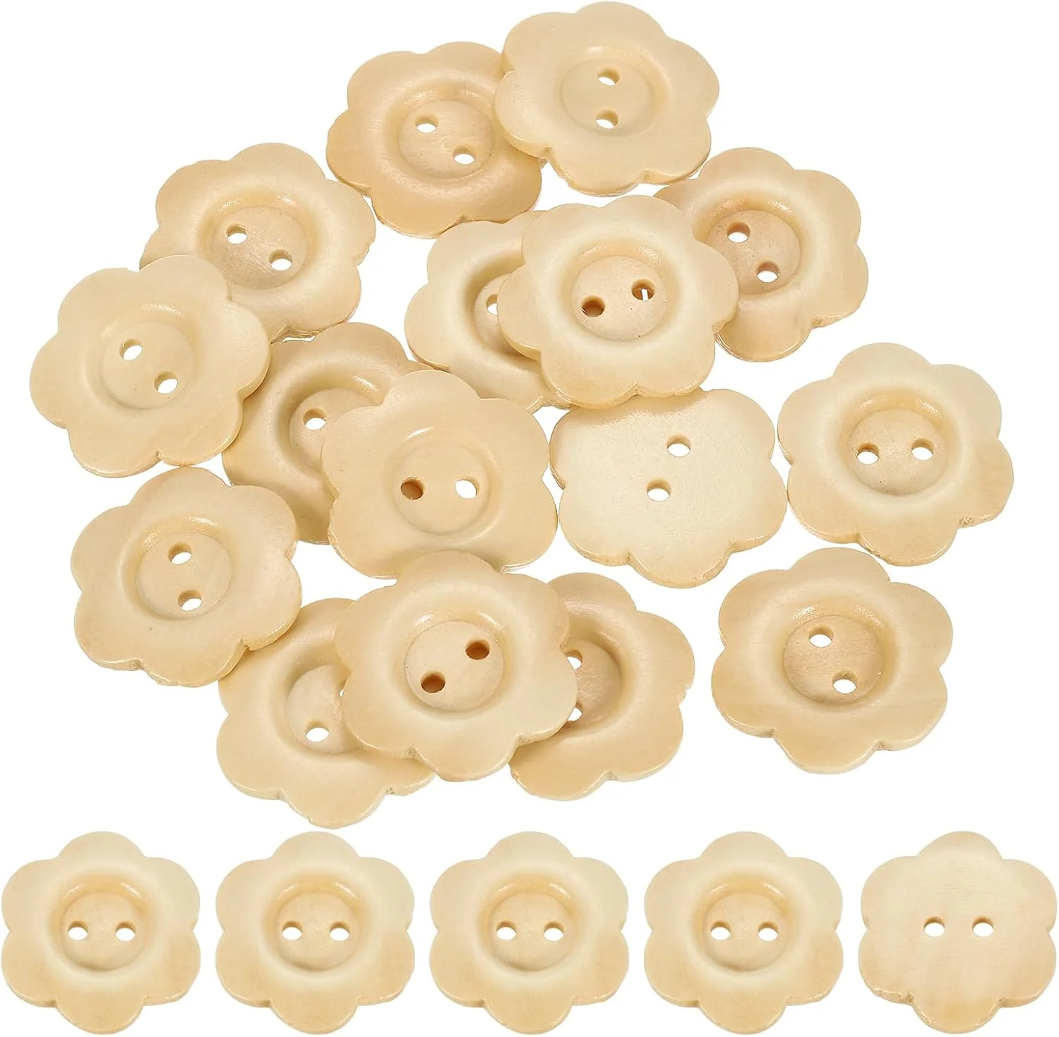 سورسینگ مپ 20 عدد دکمه چوبی، دکمه های چوبی طرح گل 30 میلی متری 2 سوراخ دکمه های خیاطی تزئینی برای خیاطی صنایع دستی DIY لباس های دست ساز، چوب طبیعی سورسینگ مپ 20 عدد دکمه چوبی، دکمه های چوبی طرح گل 30 میلی متری 2 سوراخ دکمه های خیاطی تزئینی برای خیاطی صنایع دستی DIY لباس های دست ساز، چوب طبیعی