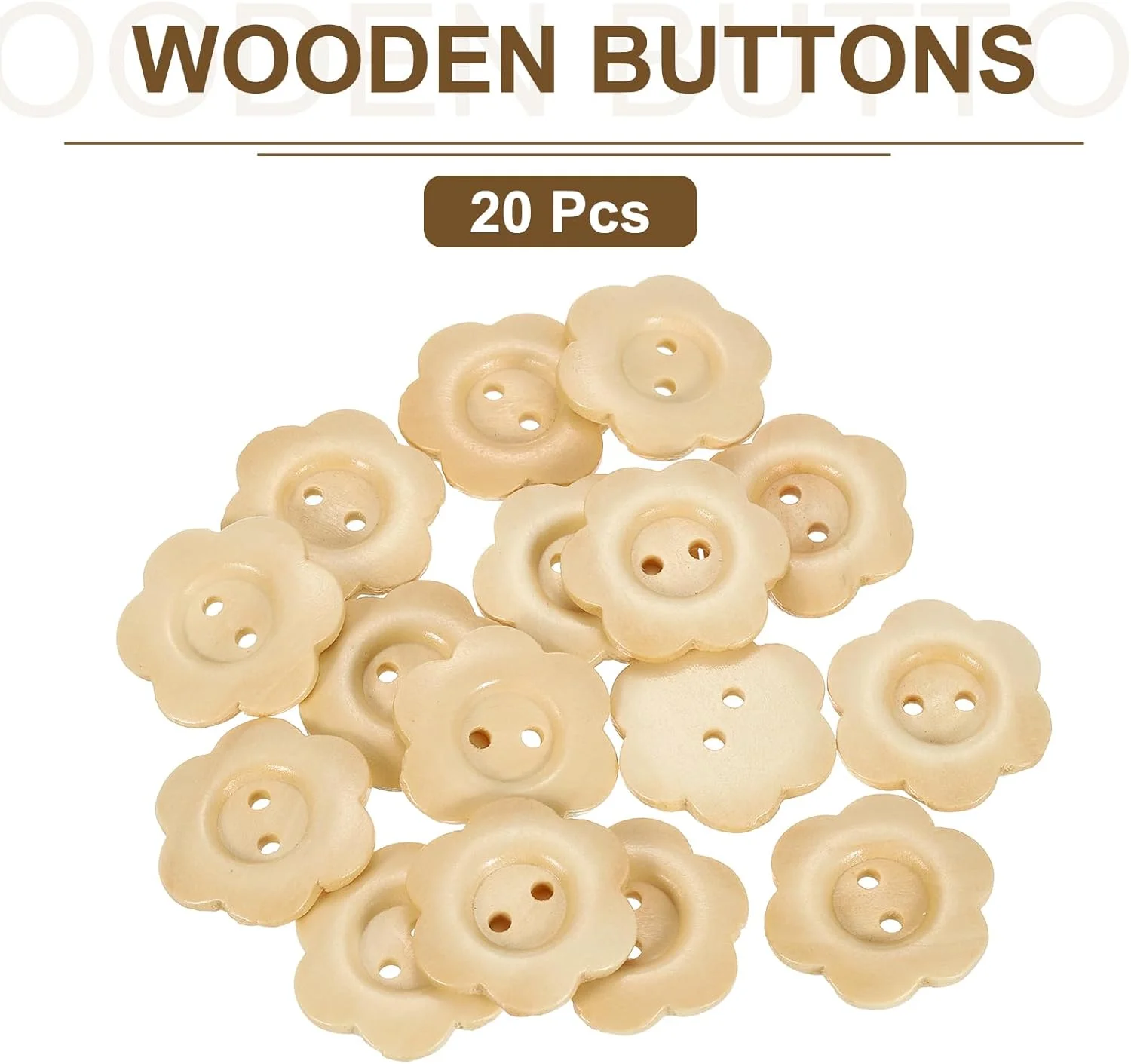 سورسینگ مپ 20 عدد دکمه چوبی، دکمه های چوبی طرح گل 30 میلی متری 2 سوراخ دکمه های خیاطی تزئینی برای خیاطی صنایع دستی DIY لباس های دست ساز، چوب طبیعی سورسینگ مپ 20 عدد دکمه چوبی، دکمه های چوبی طرح گل 30 میلی متری 2 سوراخ دکمه های خیاطی تزئینی برای خیاطی صنایع دستی DIY لباس های دست ساز، چوب طبیعی
