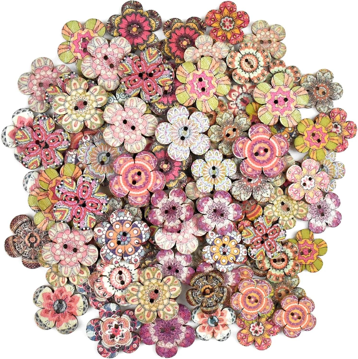 دکمه تزئینی Smatime مدل Flower بسته 100 عددی
