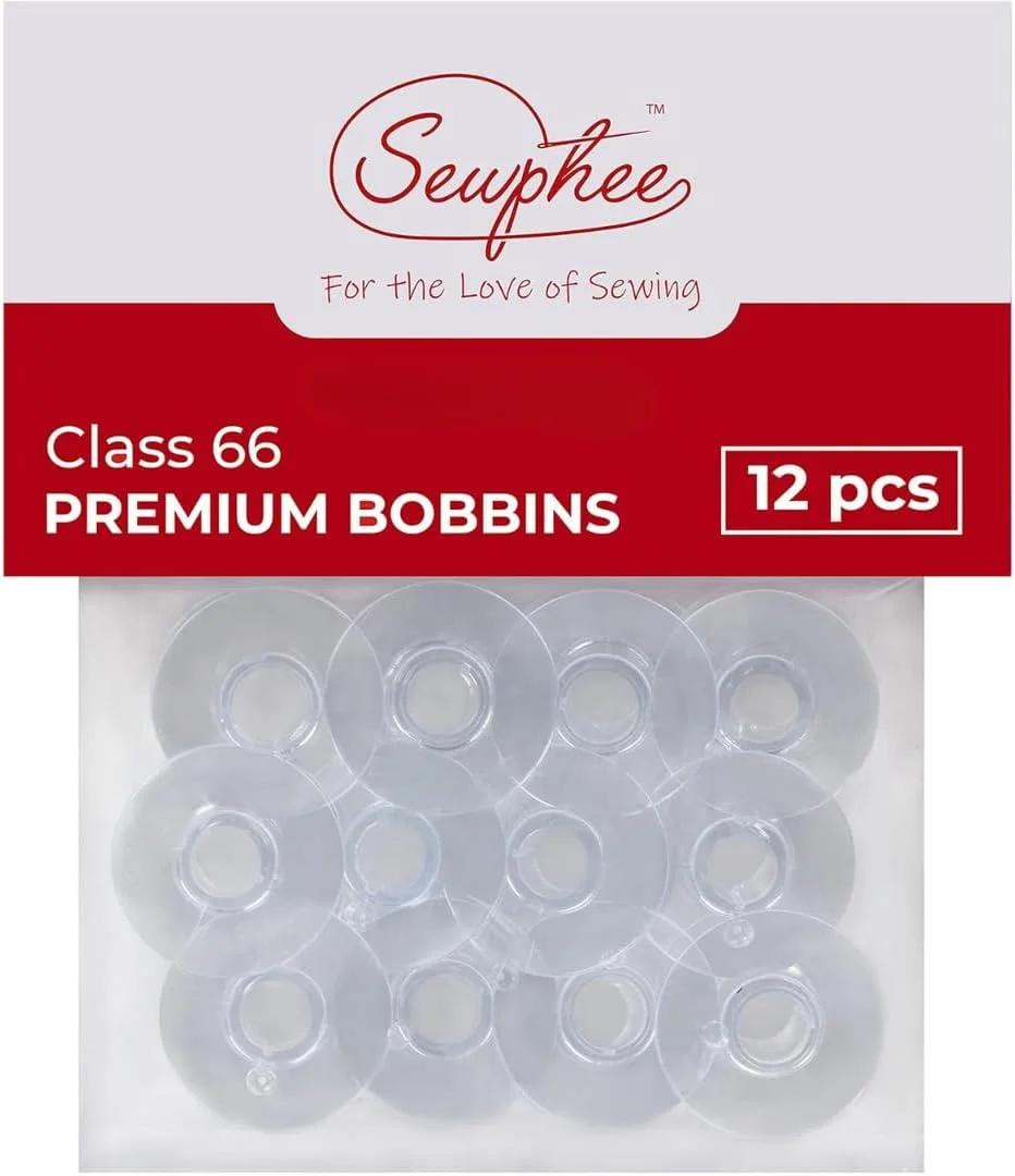 ماسوره های پلاستیکی چرخ خیاطی سینگر Sewphee - کلاس 66، بسته 12 عددی